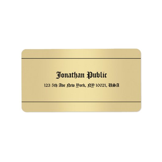 Nostalgisch Calligraded Gold look Sjabloon Klassie Etiket (Voorkant)