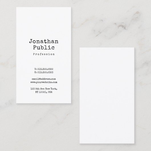 Nostalgisch design stijlvolle, platte Retro Profes Visitekaartje (Voorkant / Achterkant)