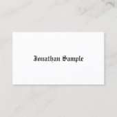 Nostalgisch Elegant Classic Minimalist White Plain Visitekaartje (Voorkant)