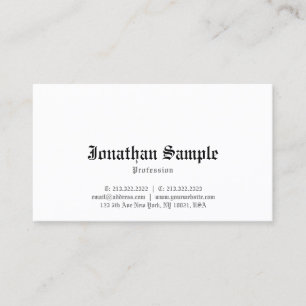 Nostalgisch Elegant Classic Old English Font Plain Visitekaartje