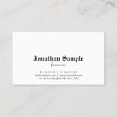Nostalgisch Elegant Classic Old English Font Plain Visitekaartje (Voorkant)
