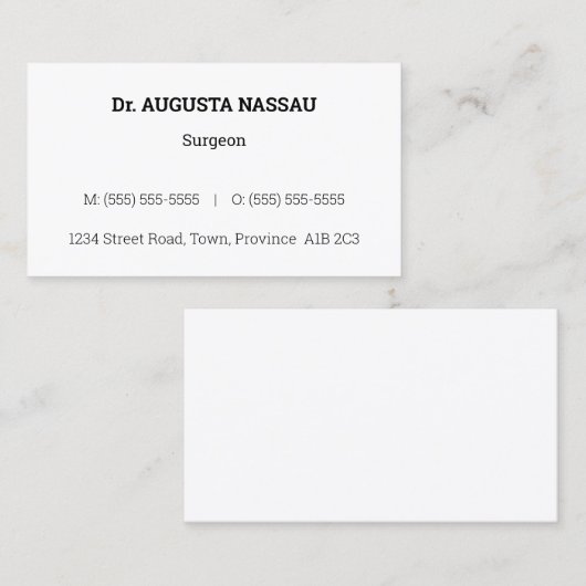 Nostalgisch,  en Klassiek Visitekaartje (Voorkant / Achterkant)