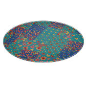 Nostalgisch Faux Patchwork Rond Glass Cutting Boar Snijplank (Hoek)