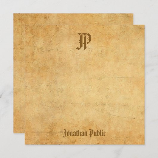 Nostalgisch gekalligrafeerd monogram  Sjabloon (Voorkant / Achterkant)