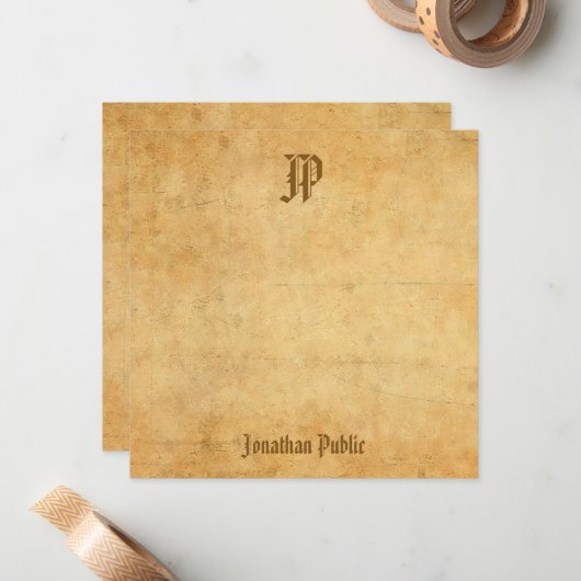 Nostalgisch gekalligrafeerd monogram  Sjabloon (Voorkant / Achterkant in situ)