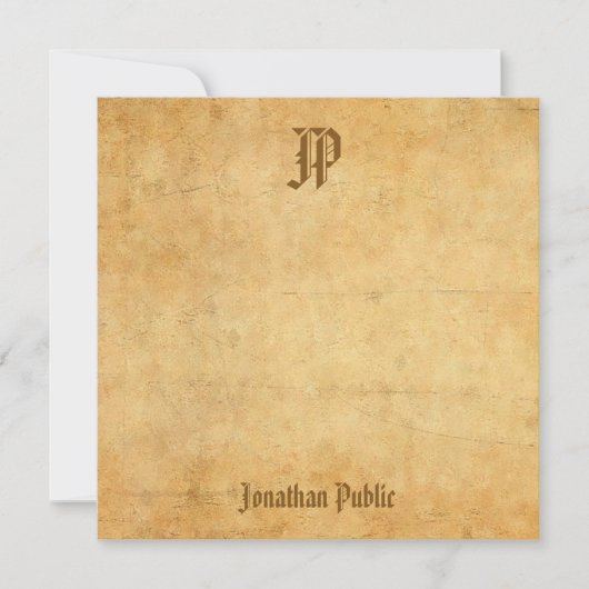 Nostalgisch gekalligrafeerd monogram  Sjabloon (Voorkant)