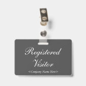 Nostalgisch "Geregistreerde Bezoeker" Badge (Achterkant met clip)