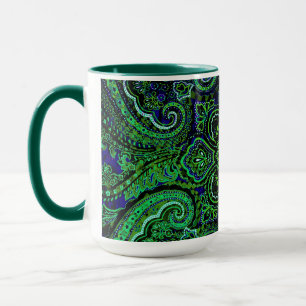Nostalgisch groen paisleymotief mok