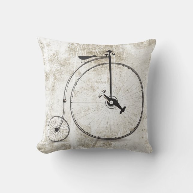 Nostalgisch groot wiel fietskussen voor home decor kussen (Voorkant)