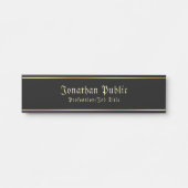 Nostalgisch handgeschreven zwart en gouden klassie deurbordje (Voorkant)