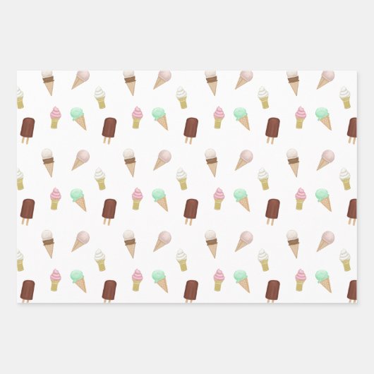 Nostalgisch ijssalon Verjaardagsfeest Inpakpapier Vel (Voorkant)