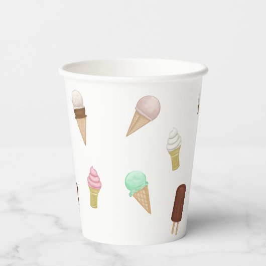 Nostalgisch ijssalon Verjaardagsfeest Papieren Bekers (Achterkant)