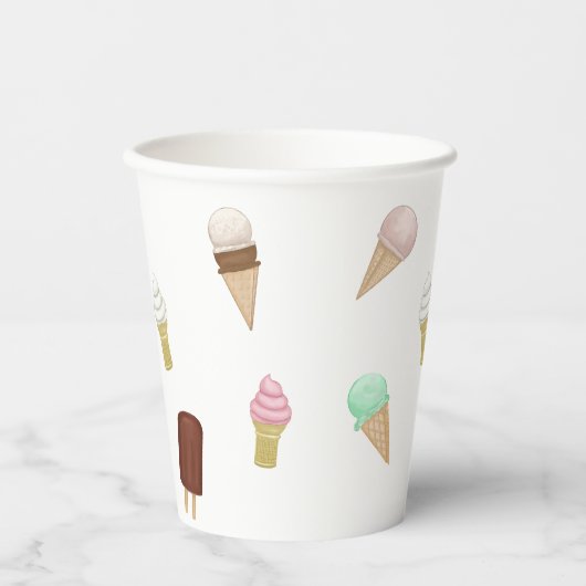 Nostalgisch ijssalon Verjaardagsfeest Papieren Bekers (Voorkant)