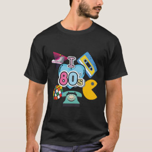 Nostalgisch ik hou van de 80's omlaag gegrepen geh t-shirt