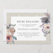 Nostalgisch Indigo Blush floral verloving Kaart (Voorkant)