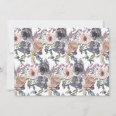 Nostalgisch Indigo Blush floral verloving Kaart (Achterkant)