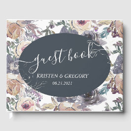 nostalgisch indigo blush floral Weddenboek Gastenboek