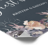 nostalgisch indigo blush floral Weddenboek Poster (Hoek)