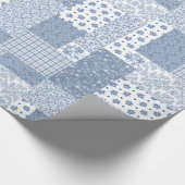 Nostalgisch Indigofilmpje voor patchwork Cadeaupapier (Hoek)