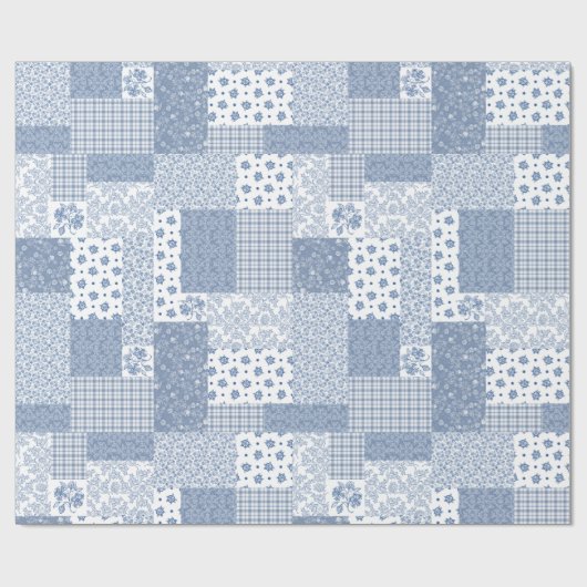 Nostalgisch Indigofilmpje voor patchwork Cadeaupapier (Vlak)