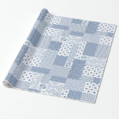 Nostalgisch Indigofilmpje voor patchwork Cadeaupapier (Uitgerold)