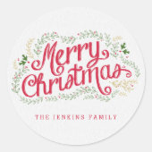 Nostalgisch Kerst sticker of envelopzegel (Voorkant)