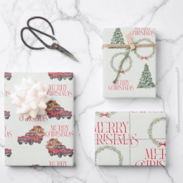 Nostalgisch kerstcadeaupapier inpakpapier vel