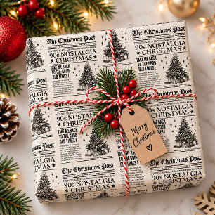 Nostalgisch kerstcadeauverpakkings papier, Oude kr Cadeaupapier