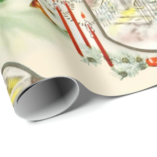 Nostalgisch kerstfeest cadeaupapier (Rol Hoek)