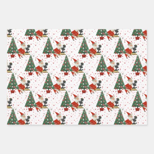 Nostalgisch kerstfeest inpakpapier vel (Voorkant 3)