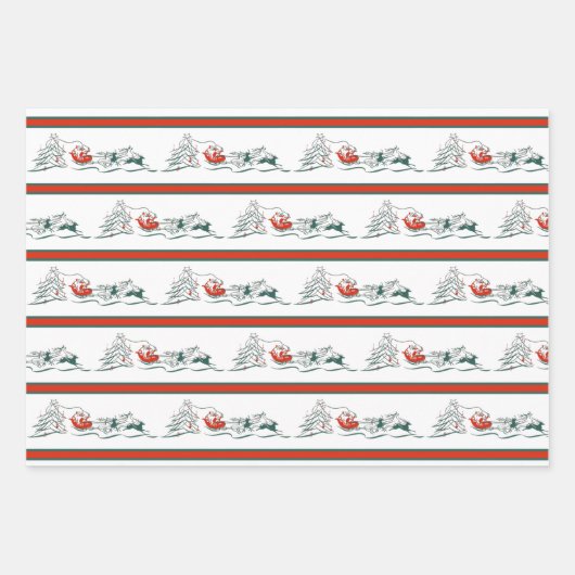 Nostalgisch kerstfeest inpakpapier vel (Voorkant 2)