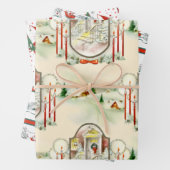 Nostalgisch kerstfeest inpakpapier vel (In situ)