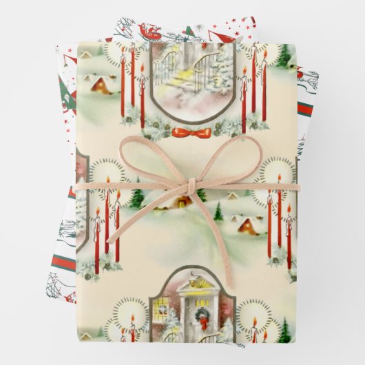 Nostalgisch kerstfeest inpakpapier vel (In situ)
