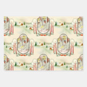 Nostalgisch kerstfeest inpakpapier vel (Voorkant)