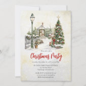 Nostalgisch kerstfeest met kerstboom kaart (Voorkant)