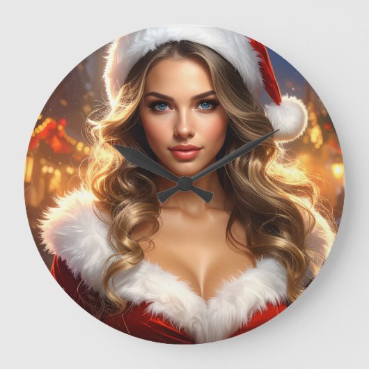 Nostalgisch Kerstmis Sinterklaas Meisje Grote Klok (Voorkant)