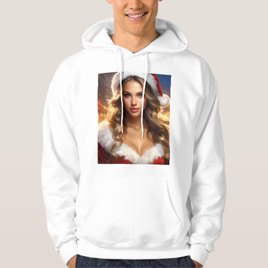 Nostalgisch Kerstmis Sinterklaas Meisje Hoodie (Voorkant)