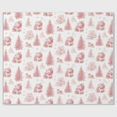 Nostalgisch Kerstmis Toile Inpakpapier (Vlak)