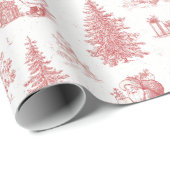 Nostalgisch Kerstmis Toile Inpakpapier (Rol Hoek)
