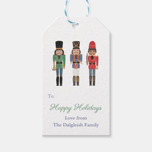 Nostalgisch Kerstmis Zwart Notenkraker Ballet Cadeaulabel (Voorkant)