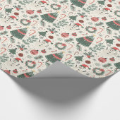 nostalgisch kerstpatroon cadeaupapier (Hoek)