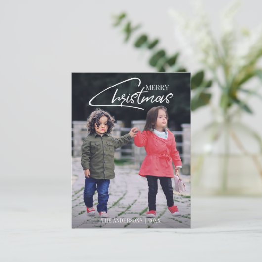 Nostalgisch kerstscript feestdag Briefkaart foto's (Staand voorkant)