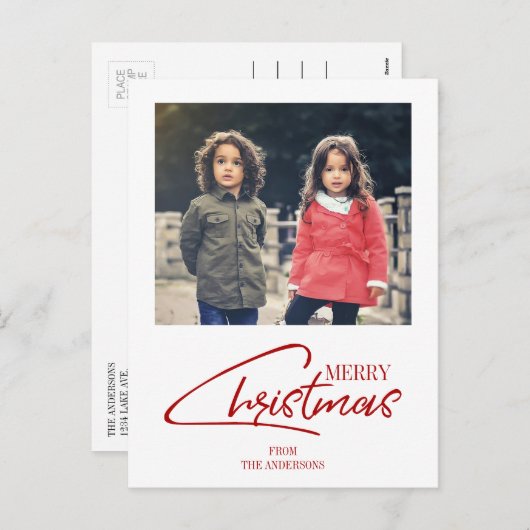 Nostalgisch kerstscript feestdag Briefkaart foto's (Voorkant / Achterkant)