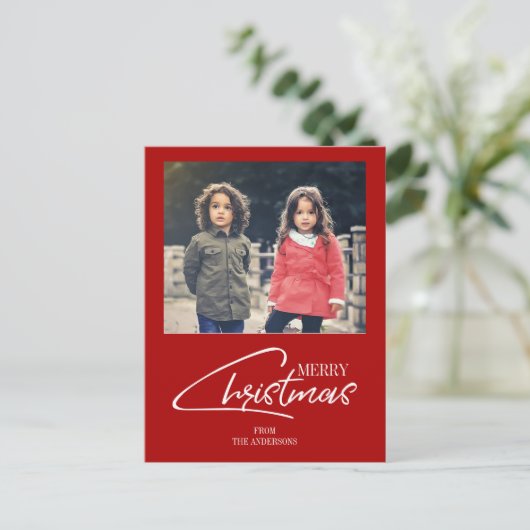 Nostalgisch kerstscript feestdag Briefkaart foto's (Staand voorkant)