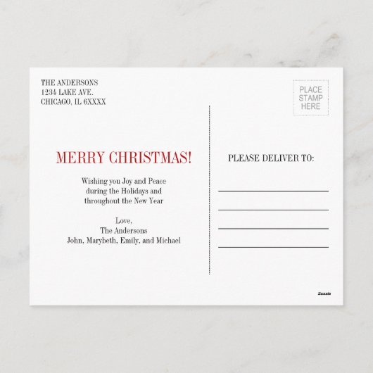 Nostalgisch kerstscript feestdag Briefkaart foto's (Achterkant)