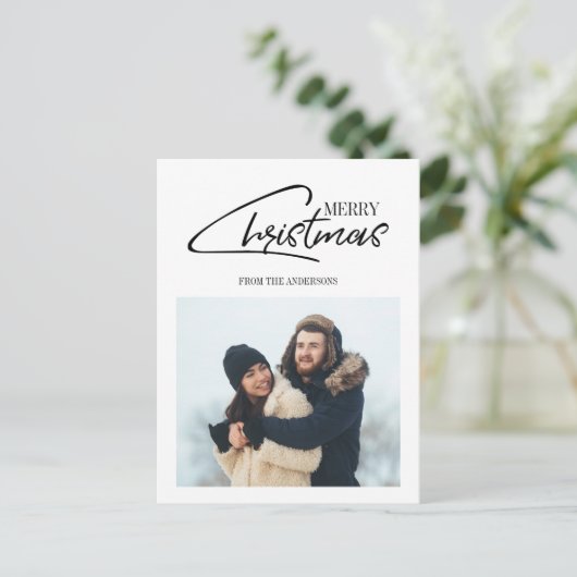 Nostalgisch kerstscript feestdag Briefkaart foto's (Staand voorkant)