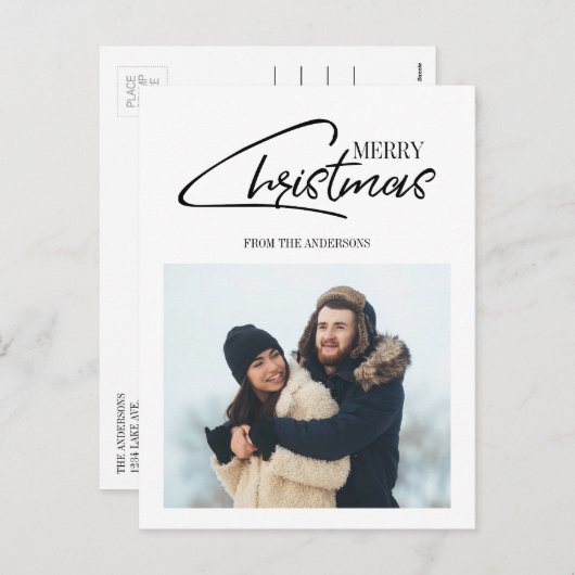 Nostalgisch kerstscript feestdag Briefkaart foto's (Voorkant / Achterkant)