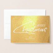 Nostalgisch kerstscript feestdag Gold Foil Kaart (Voorkant met envelop)