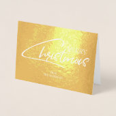 Nostalgisch kerstscript feestdag Gold Foil Kaart (Voorkant)