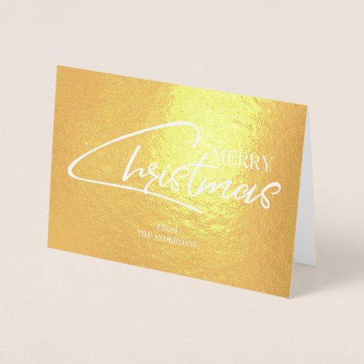 Nostalgisch kerstscript feestdag Gold Foil Kaart (Voorkant)